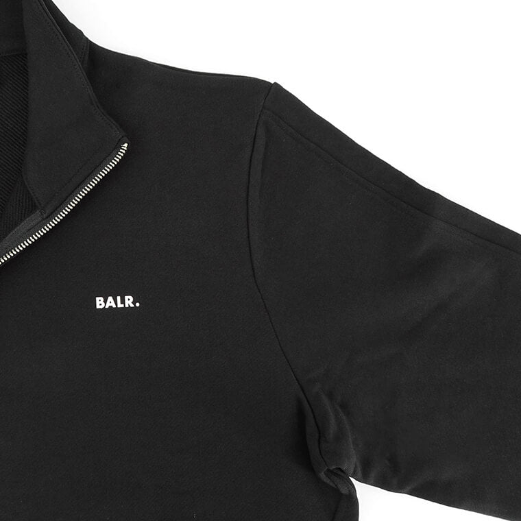 BALR. メンズ スウェットシャツ BRAND REGULAR FIT HALF ZIP SWEATSHIRT B126B 1001 ブラック JET BLACK