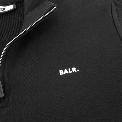 BALR. メンズ スウェットシャツ BRAND REGULAR FIT HALF ZIP SWEATSHIRT B126B 1001 ブラック JET BLACK