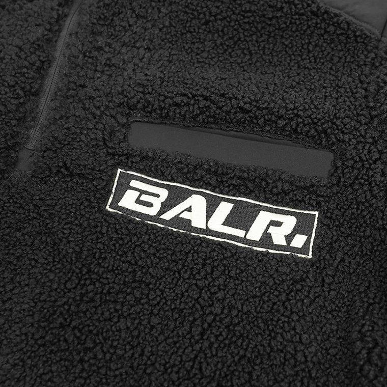 BALR. メンズ ハーフジップボアジャケット THE CLUB REGULAR FIT TEDDY HALF ZIP B126B 1005 ブラック JET BLACK