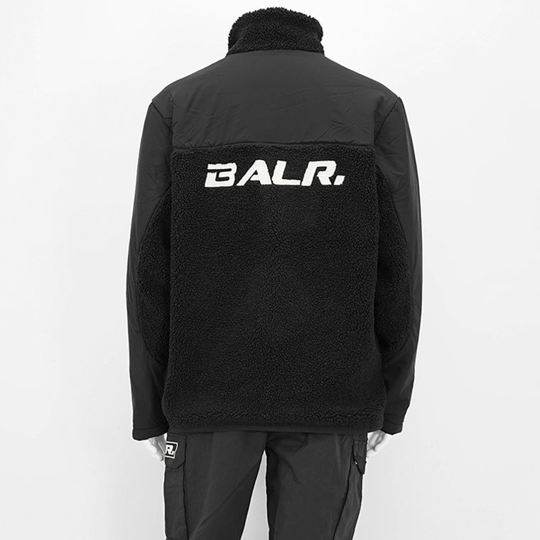 BALR. メンズ ハーフジップボアジャケット THE CLUB REGULAR FIT TEDDY HALF ZIP B126B 1005 ブラック JET BLACK