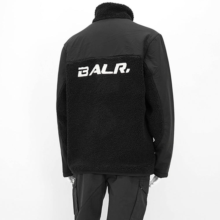 BALR. メンズ ハーフジップボアジャケット THE CLUB REGULAR FIT TEDDY HALF ZIP B126B 1005 ブラック JET BLACK