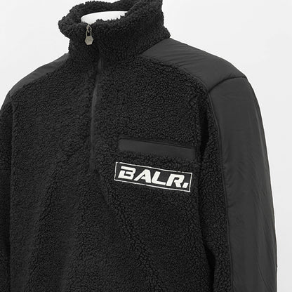 BALR. メンズ ハーフジップボアジャケット THE CLUB REGULAR FIT TEDDY HALF ZIP B126B 1005 ブラック JET BLACK