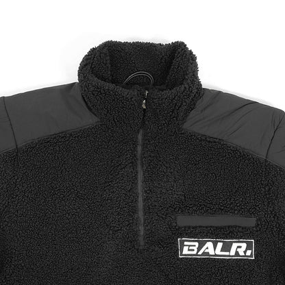 BALR. メンズ ハーフジップボアジャケット THE CLUB REGULAR FIT TEDDY HALF ZIP B126B 1005 ブラック JET BLACK