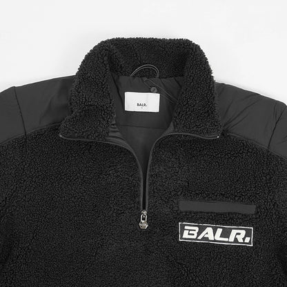 BALR. メンズ ハーフジップボアジャケット THE CLUB REGULAR FIT TEDDY HALF ZIP B126B 1005 ブラック JET BLACK