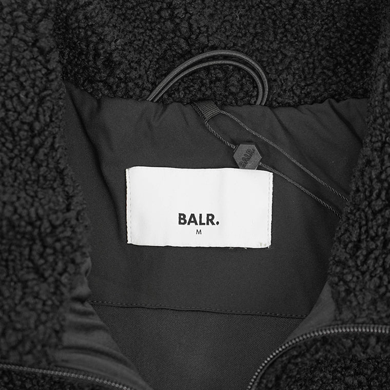 BALR. メンズ ハーフジップボアジャケット THE CLUB REGULAR FIT TEDDY HALF ZIP B126B 1005 ブラック JET BLACK