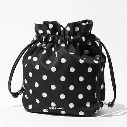 GANNI レディース ポーチ PRINTED BOU BUCKET POUCH WITH DOTS B3010068 BLACK ブラック 099