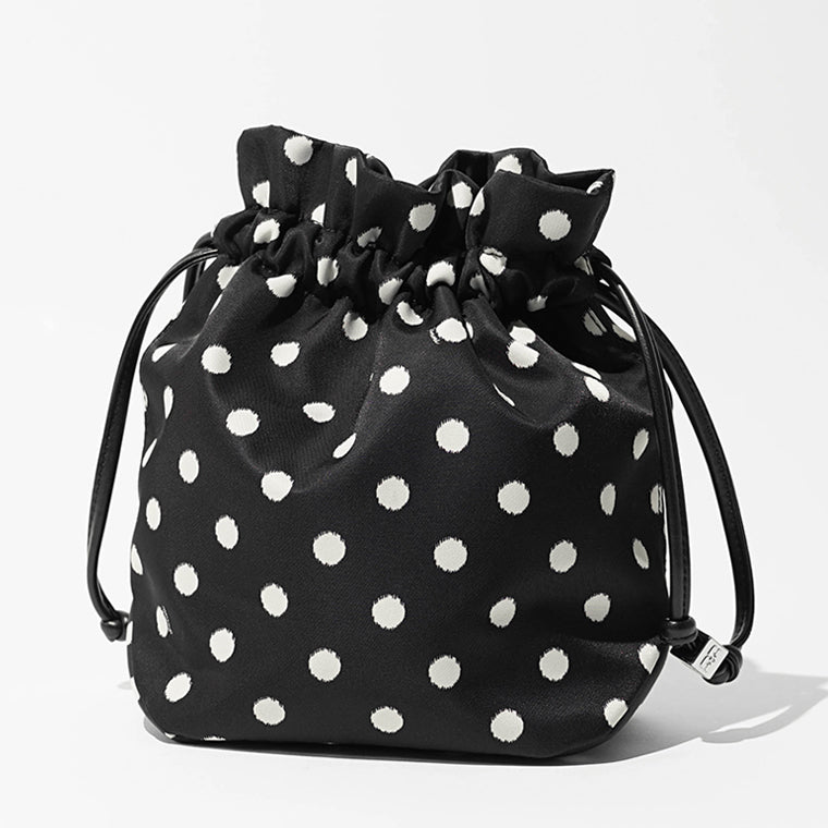GANNI レディース ポーチ PRINTED BOU BUCKET POUCH WITH DOTS B3010068 BLACK ブラック 099