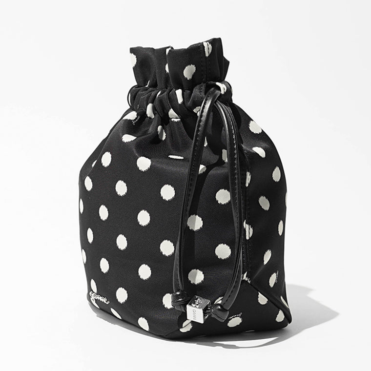 GANNI レディース ポーチ PRINTED BOU BUCKET POUCH WITH DOTS B3010068 BLACK ブラック 099
