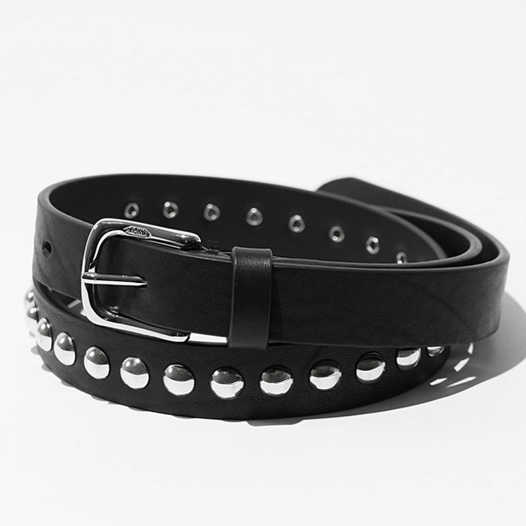 J&M DAVIDSON メンズ レディース ベルト DOME RIVETS BELT 25MM BDSD 1XX AN25 BLACK ブラック 999S
