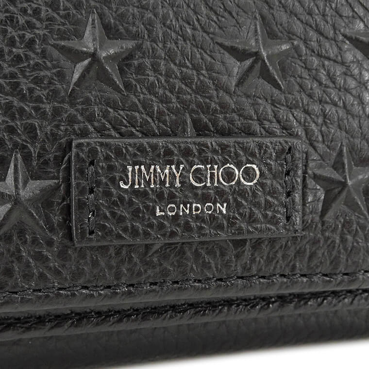 JIMMY CHOO メンズ レディース 3つ折り財布 BEALE EMG ブラック BLACK