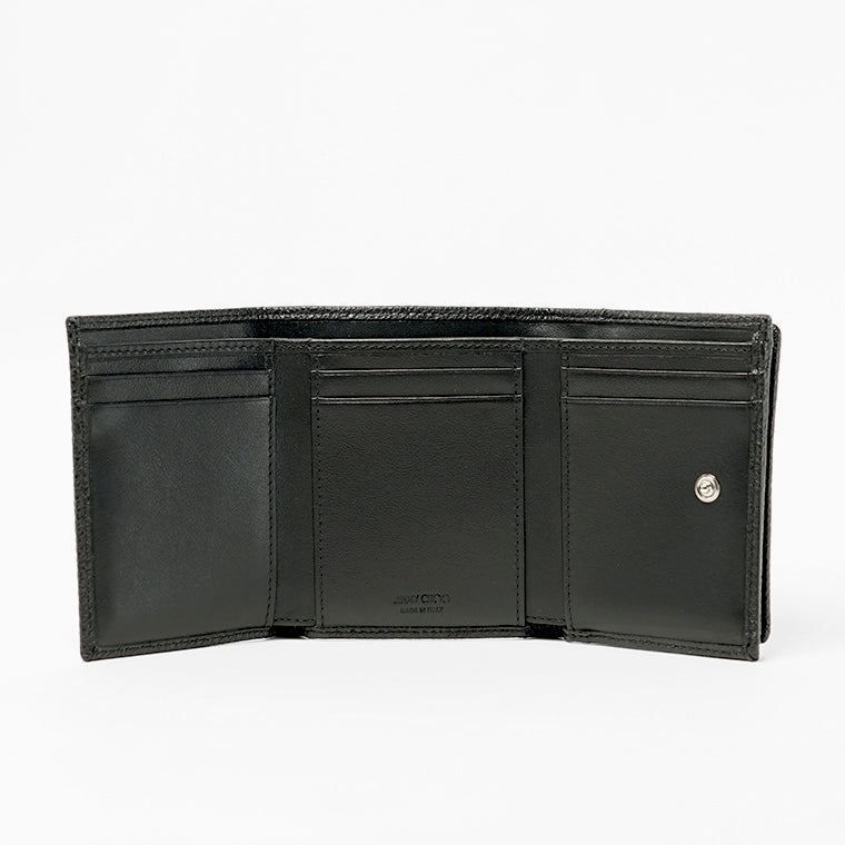 JIMMY CHOO メンズ レディース 3つ折り財布 BEALE EMG ブラック BLACK