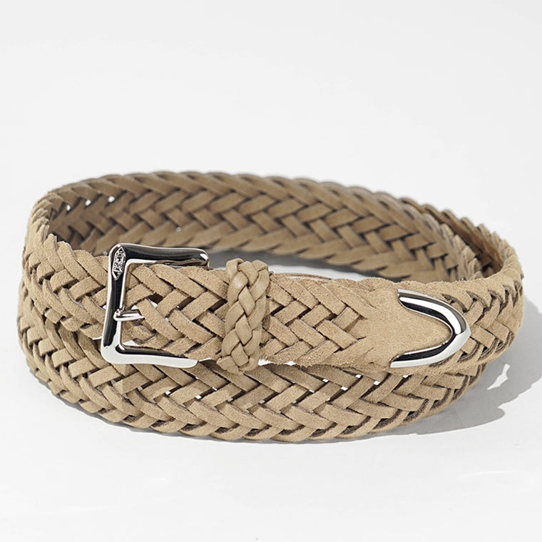 J&M DAVIDSON メンズ レディース メッシュベルト ENVELOPE BUCKLE TIP END PLAITED BELT 25MM BENT 0TP SA25 WARM TAUPE 951S
