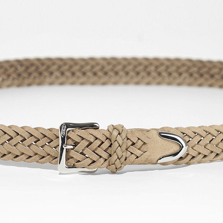 J&M DAVIDSON メンズ レディース メッシュベルト ENVELOPE BUCKLE TIP END PLAITED BELT 25MM BENT 0TP SA25 WARM TAUPE 951S