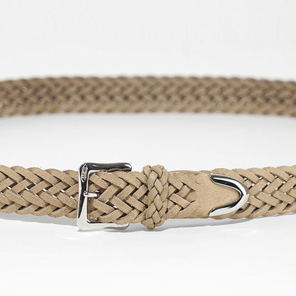 J&M DAVIDSON メンズ レディース メッシュベルト ENVELOPE BUCKLE TIP END PLAITED BELT 25MM BENT 0TP SA25 WARM TAUPE 951S