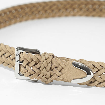 J&M DAVIDSON メンズ レディース メッシュベルト ENVELOPE BUCKLE TIP END PLAITED BELT 25MM BENT 0TP SA25 WARM TAUPE 951S
