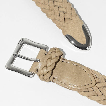 J&M DAVIDSON メンズ レディース メッシュベルト ENVELOPE BUCKLE TIP END PLAITED BELT 25MM BENT 0TP SA25 WARM TAUPE 951S