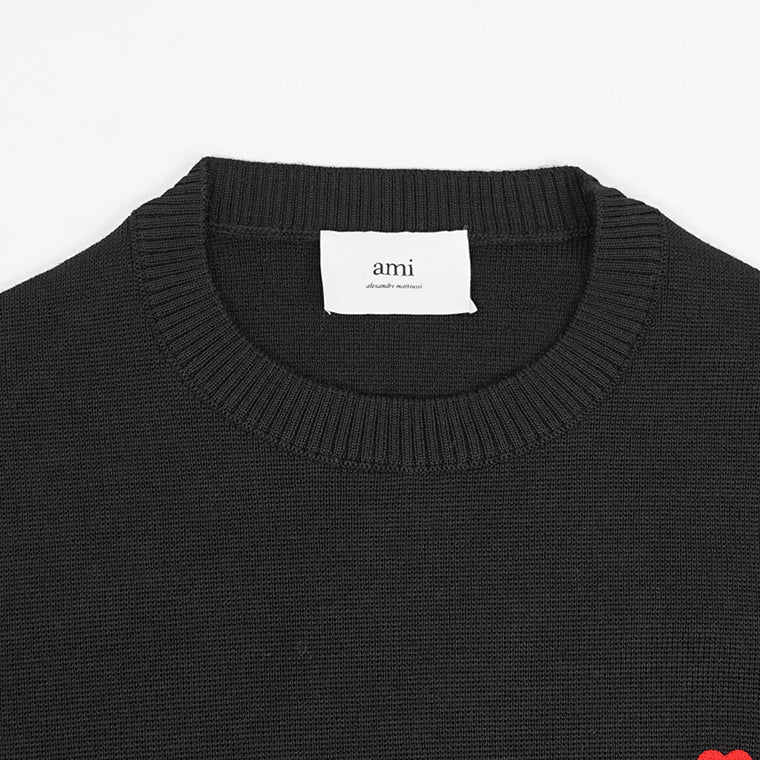 AMI メンズ ニット AMI DE COEUR BFHKS001 001 BLACK ブラック 001