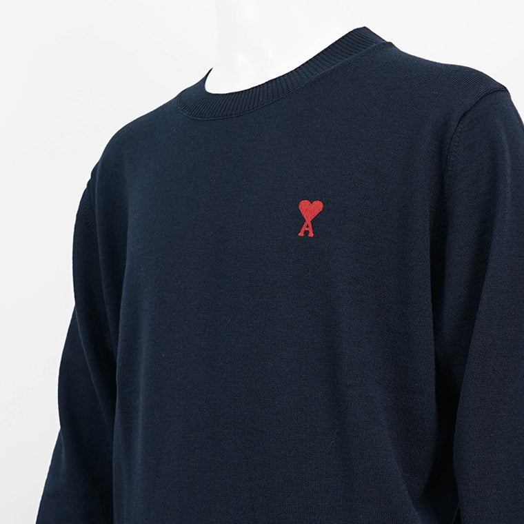 【正規品】アミ AMI DE COEUR ウール ニット ネイビー　L アミ AMI メンズ ニット ネイビー – WORLDCLUB1989