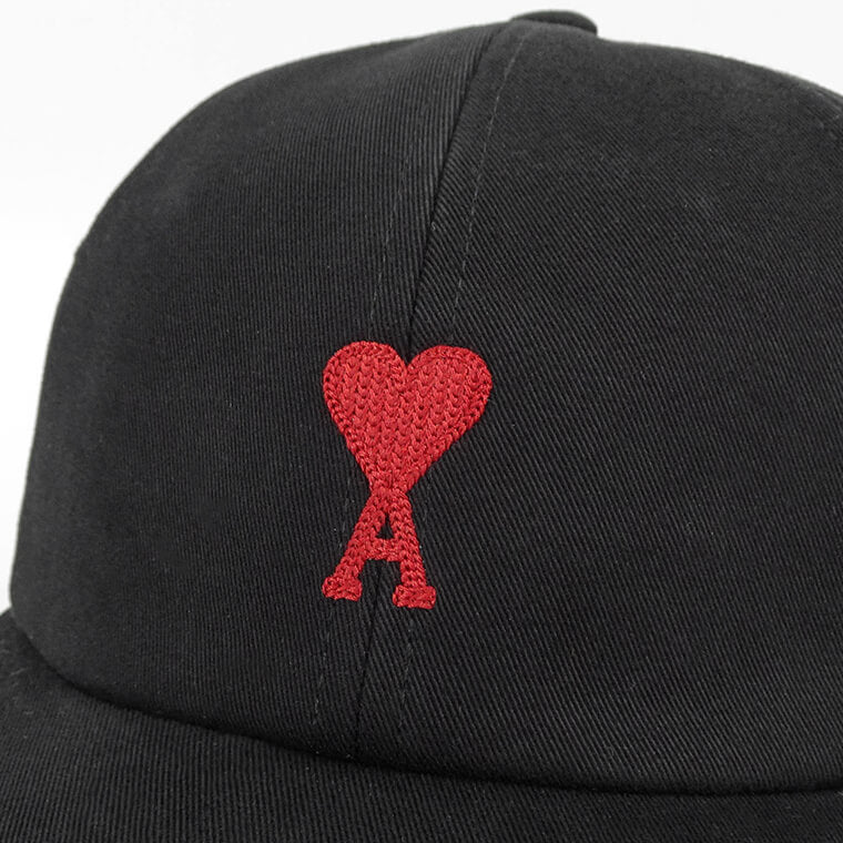 AMI メンズ レディース キャップ AMI DE COEUR EMBROIDERY CAP BFUCP006 CO0051 BLACK ブラック 001