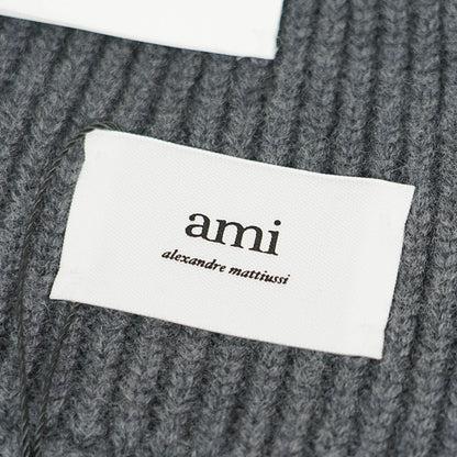 AMI メンズ レディース ニットキャップ AMI DE COEUR BFUHA106 018 GRIS CHINE ROUGE グレー 084