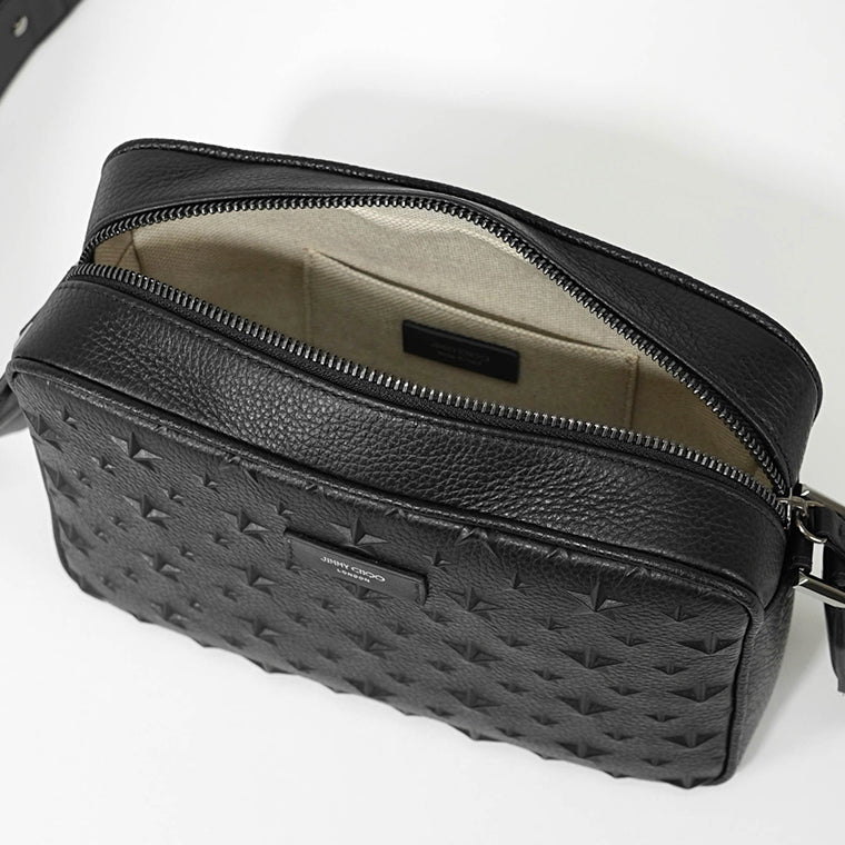 JIMMY CHOO メンズ レディース ショルダーバッグ BOX CAMERA M EMG ブラック BLACK GUNMETAL