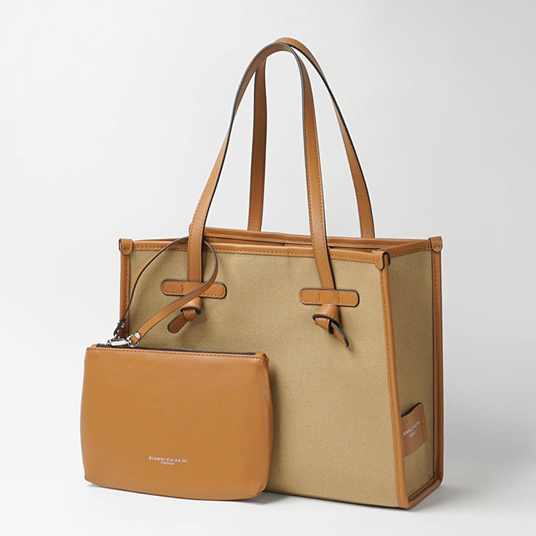 GIANNI CHIARINI レディース トートバッグ MARCELLA S BS6849 COMM CNV SE CORDA CUOIO CARAMEL 13932