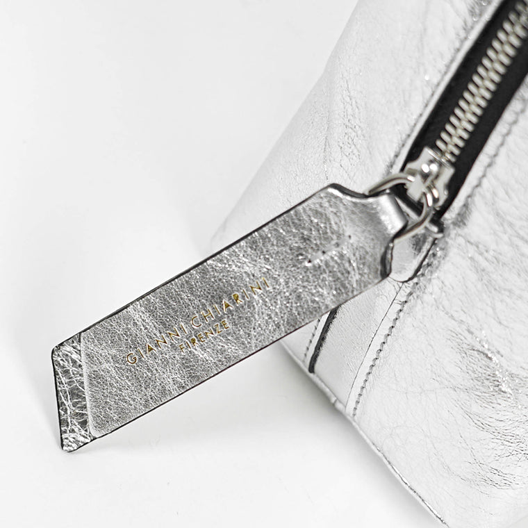 GIANNI CHIARINI ショルダーバッグ シルバー GIANNI CHIARINI / メタリック ALIFA レザーショルダーバッグ S