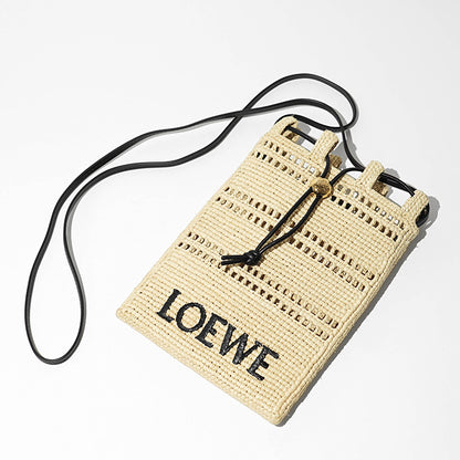 【SUMMER FINAL SALE】 LOEWE レディース ショルダーバッグ DRAWSTRING POCKET C756PHPX01 NATURAL BLACK ナチュラル ブラック 2165