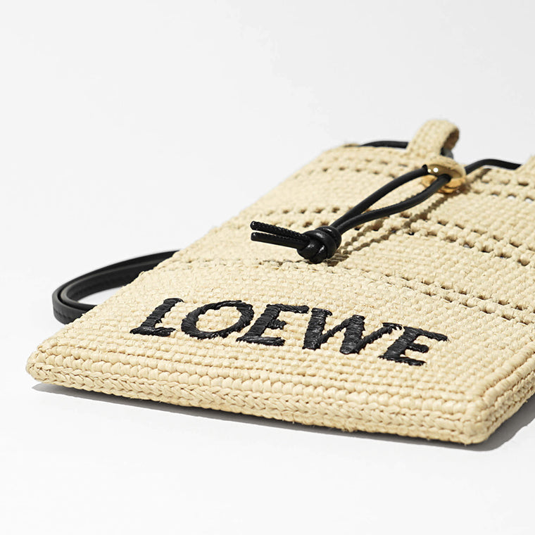 【SUMMER FINAL SALE】 LOEWE レディース ショルダーバッグ DRAWSTRING POCKET C756PHPX01 NATURAL BLACK ナチュラル ブラック 2165