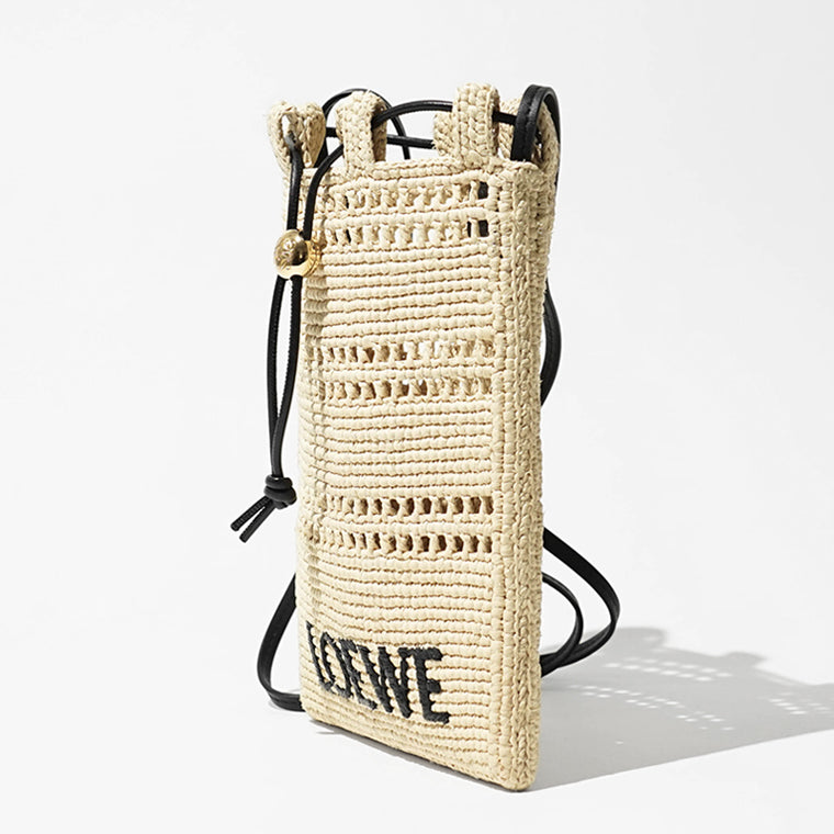 【SUMMER FINAL SALE】 LOEWE レディース ショルダーバッグ DRAWSTRING POCKET C756PHPX01 NATURAL BLACK ナチュラル ブラック 2165