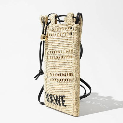 【SUMMER FINAL SALE】 LOEWE レディース ショルダーバッグ DRAWSTRING POCKET C756PHPX01 NATURAL BLACK ナチュラル ブラック 2165