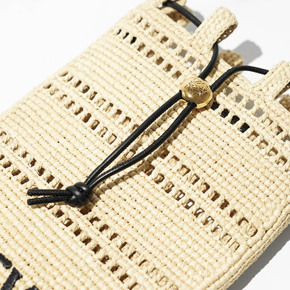 【SUMMER FINAL SALE】 LOEWE レディース ショルダーバッグ DRAWSTRING POCKET C756PHPX01 NATURAL BLACK ナチュラル ブラック 2165