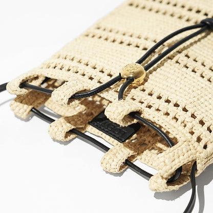 【SUMMER FINAL SALE】 LOEWE レディース ショルダーバッグ DRAWSTRING POCKET C756PHPX01 NATURAL BLACK ナチュラル ブラック 2165