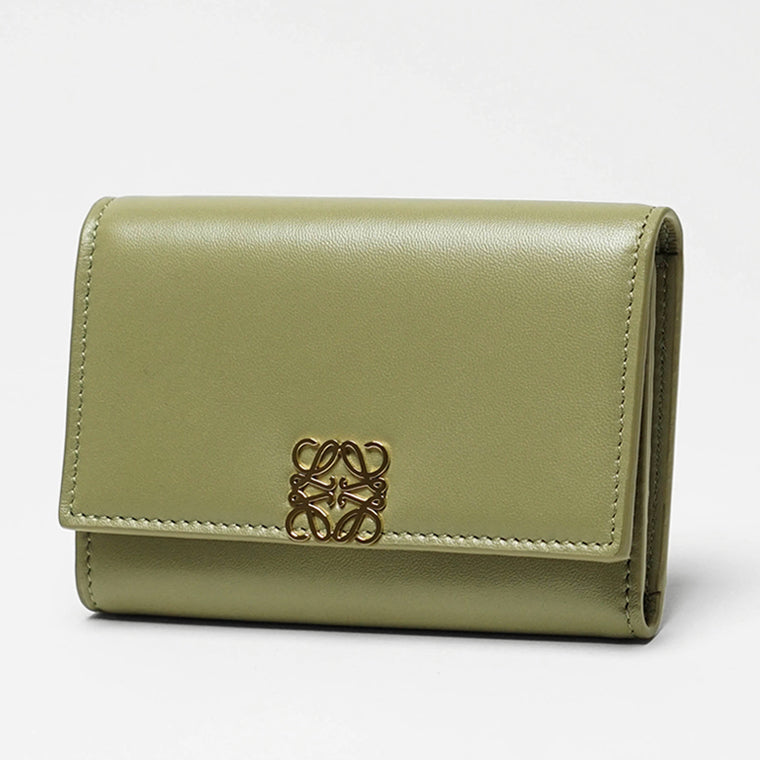 LOEWE レディース 3つ折り財布 ANAGRAM PUFFER SMALL VERTICAL C821S33X06 EUCALYPTUS GREEN 4787