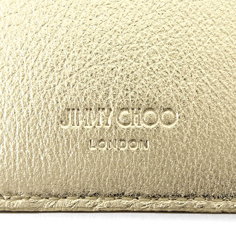 JIMMY CHOO レディース カードホルダー CARD HOLDER W CHAIN NIH PLATINUM ICE LIGHT GOLD