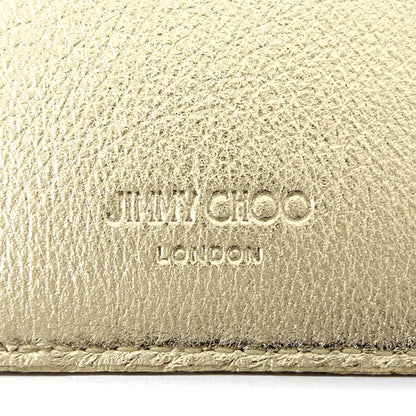 JIMMY CHOO レディース カードホルダー CARD HOLDER W CHAIN NIH PLATINUM ICE LIGHT GOLD