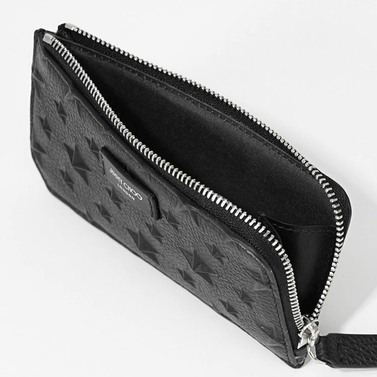 JIMMY CHOO メンズ レディース カードケース CASEY Z EMG ブラック BLACK