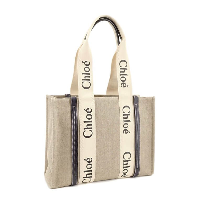 Chloe レディース トートバッグ WOODY MEDIUM TOTE CHC22AS383I26 WHITE BLUE 91J