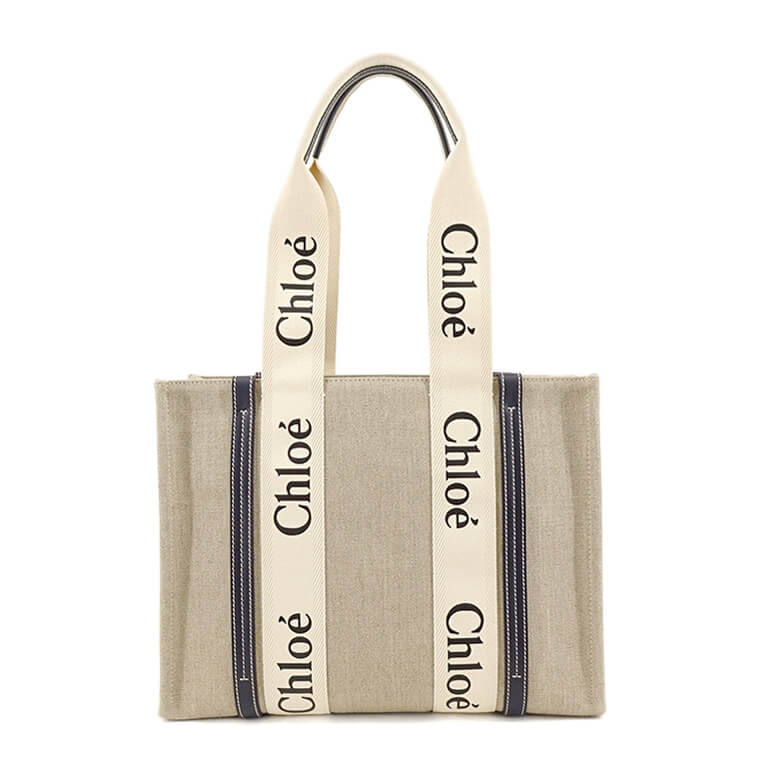 Chloe レディース トートバッグ WOODY MEDIUM TOTE CHC22AS383I26 WHITE BLUE 91J