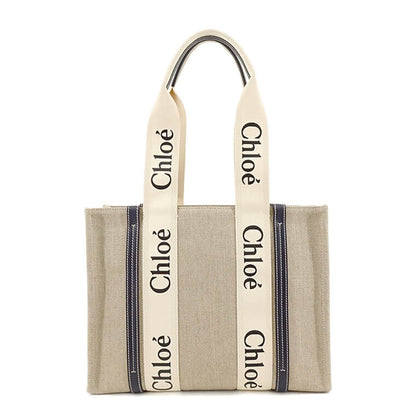 Chloe レディース トートバッグ WOODY MEDIUM TOTE CHC22AS383I26 WHITE BLUE 91J
