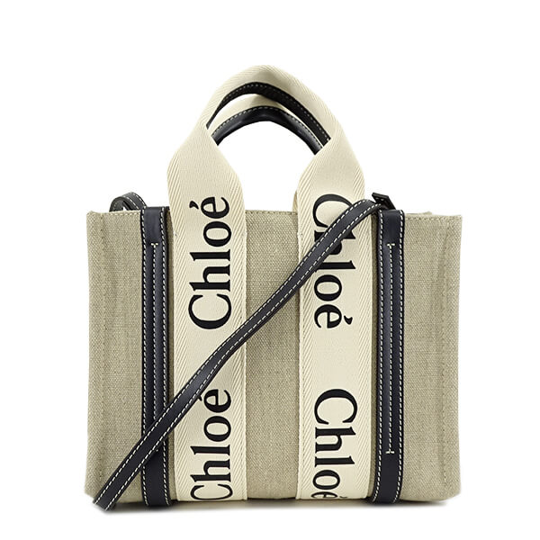 Chloe レディース トートバッグ WOODY SMALL TOTE CHC22AS397I26 WHITE BLUE 91J