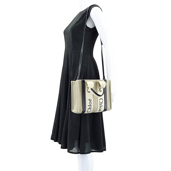 Chloe レディース トートバッグ WOODY SMALL TOTE CHC22AS397I26 WHITE BLUE 91J