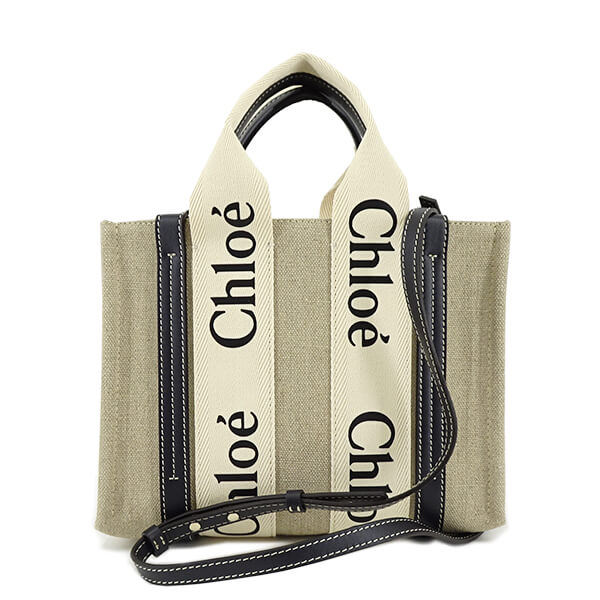 Chloe レディース トートバッグ WOODY SMALL TOTE CHC22AS397I26 WHITE BLUE 91J