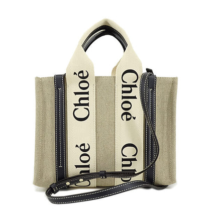 Chloe レディース トートバッグ WOODY SMALL TOTE CHC22AS397I26 WHITE BLUE 91J