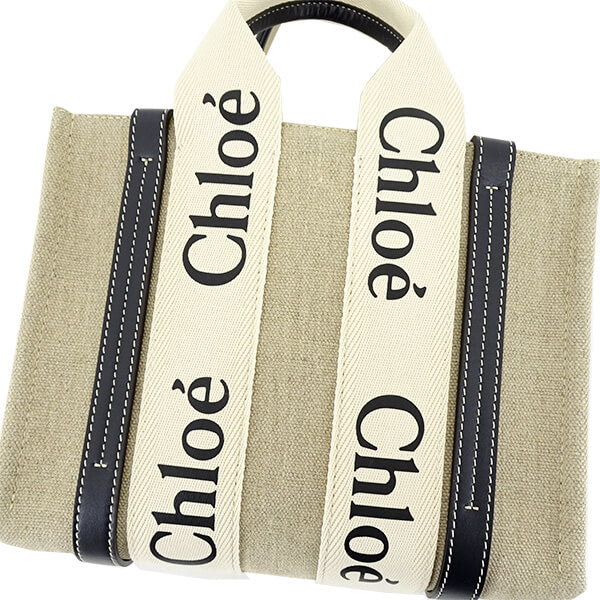 Chloe レディース トートバッグ WOODY SMALL TOTE CHC22AS397I26 WHITE BLUE 91J