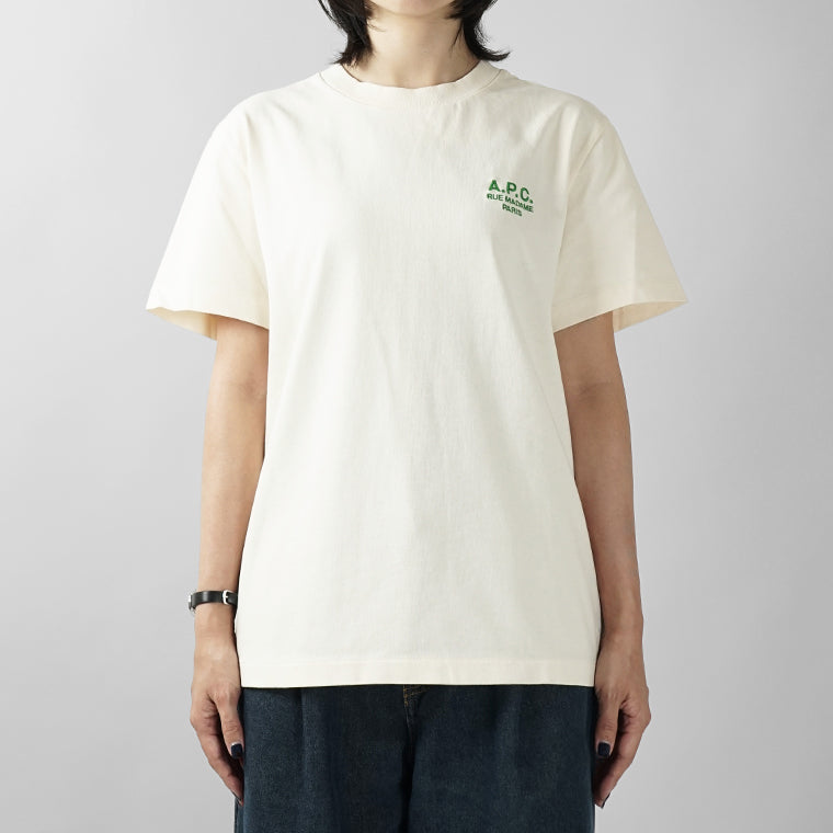 A.P.C. レディース Tシャツ STANDARD RUE MADAME COHBU M26388 BLANC CASSE VERT オフホワイト グリーン AMK