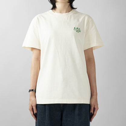 A.P.C. レディース Tシャツ STANDARD RUE MADAME COHBU M26388 BLANC CASSE VERT オフホワイト グリーン AMK