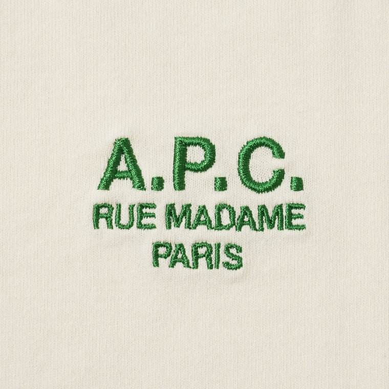 A.P.C. レディース Tシャツ STANDARD RUE MADAME COHBU M26388 BLANC CASSE VERT オフホワイト グリーン AMK
