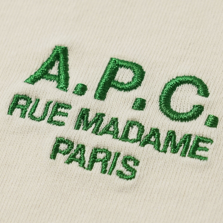A.P.C. レディース Tシャツ STANDARD RUE MADAME COHBU M26388 BLANC CASSE VERT オフホワイト グリーン AMK