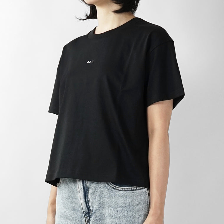 A.P.C. レディース Tシャツ BOXY MICRO LOGO GOTS COHBW F26387 2カラー